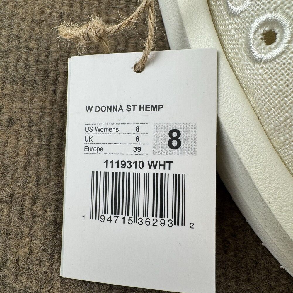 Sanuk Donna St Hemp Slip-On Soft Top Shoes Women’s 8 White 1119310 NEW - Picture 3 of 8